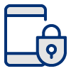 blue mobile phone security icon