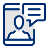 blue mobile phone chat icon