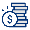 blue coin stack icon